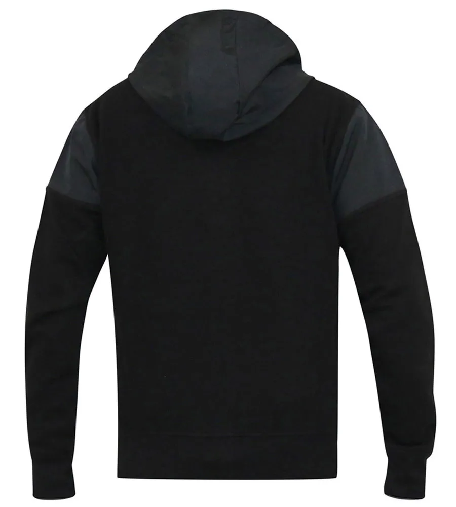 D555 Mens Couture Hoodie With Woven Contrast Fabric Trim (DEAN)