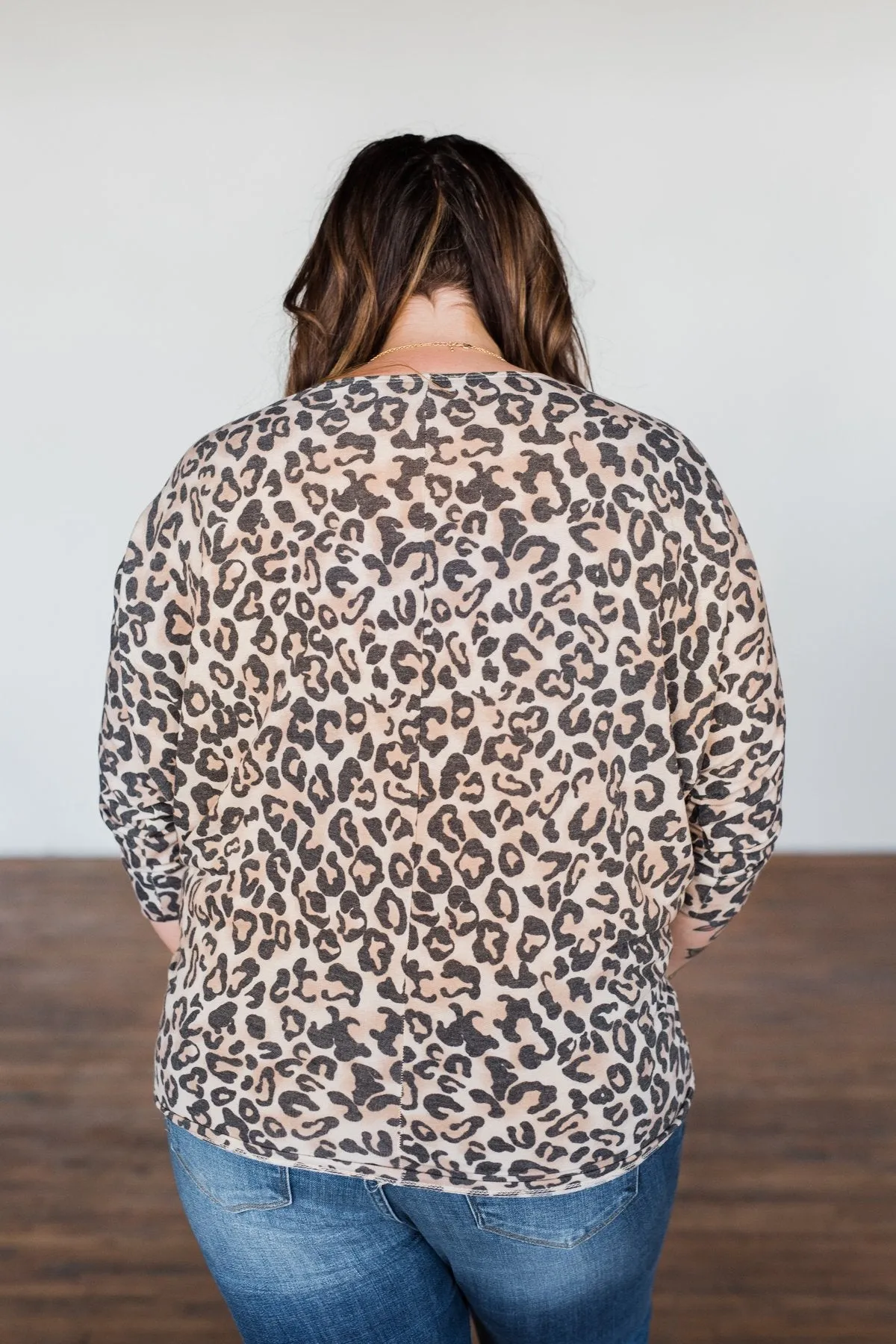 Days Of Adventure Dolman Sleeve Top- Neutral Leopard