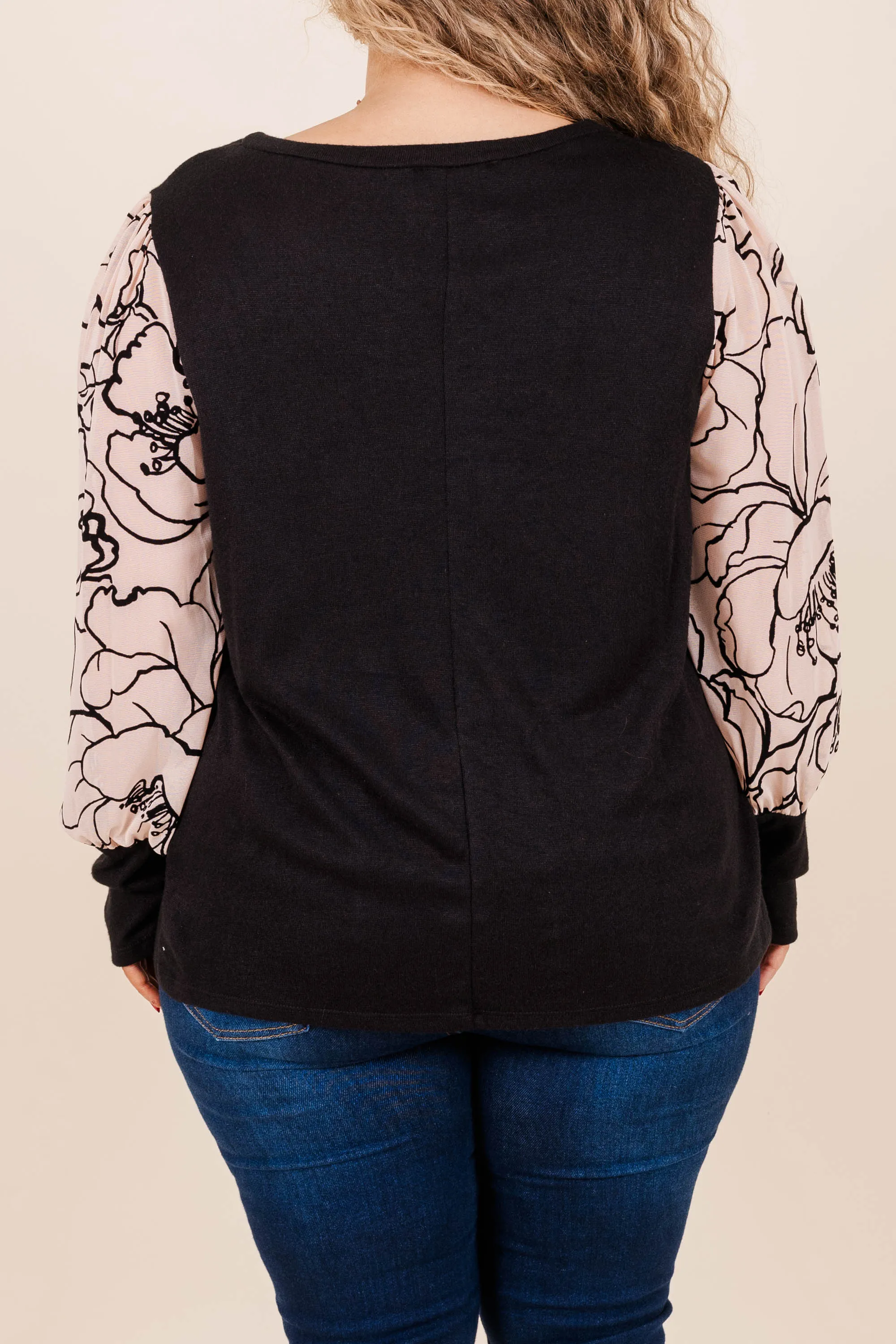 Delicate Heart Top, Black/Taupe