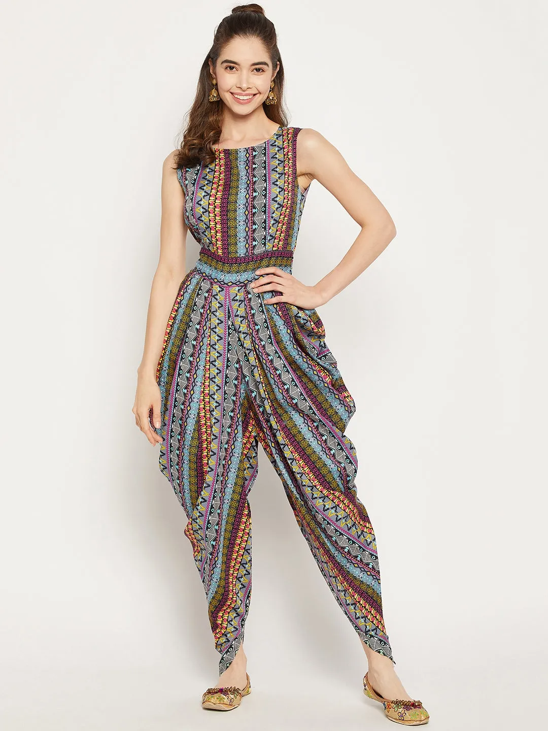 Elasticated Ethnic Dhoti Jumpsuit