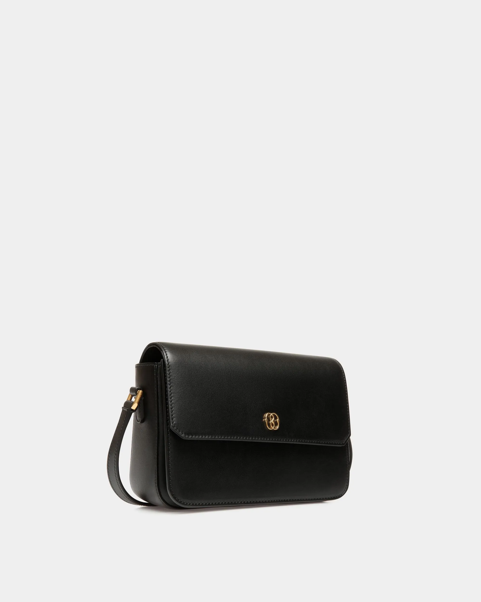 Emblem Small Crossbody Bag In Black Leather 