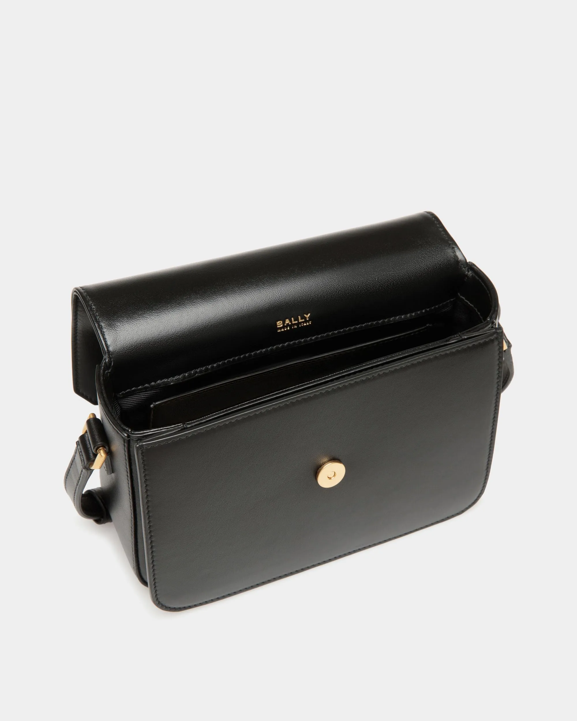 Emblem Small Crossbody Bag In Black Leather 