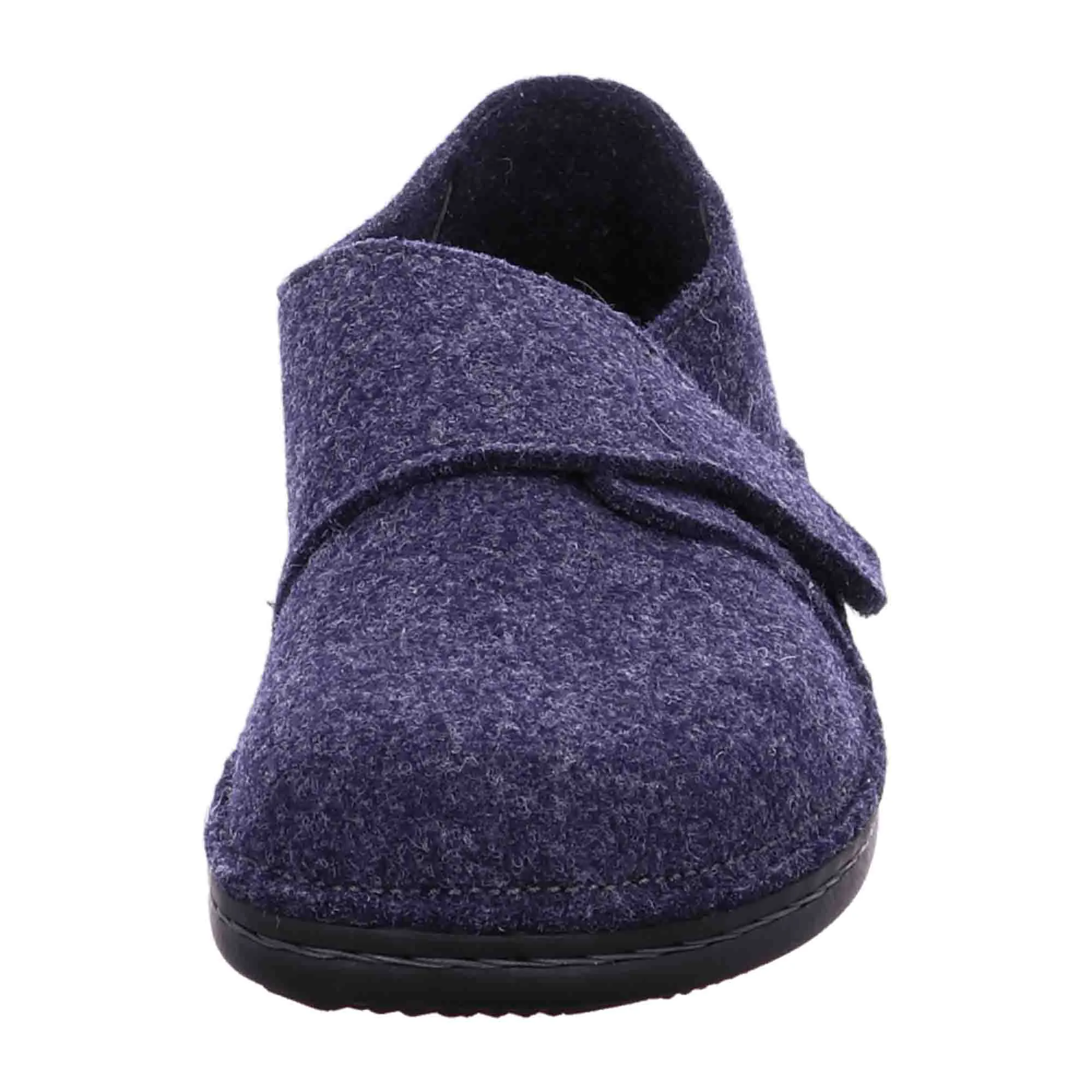 Finn Comfort Filzmoos Men's Comfort Slippers - Dark Blue Wool Felt, Closed Toe House Shoes with Removable Insole