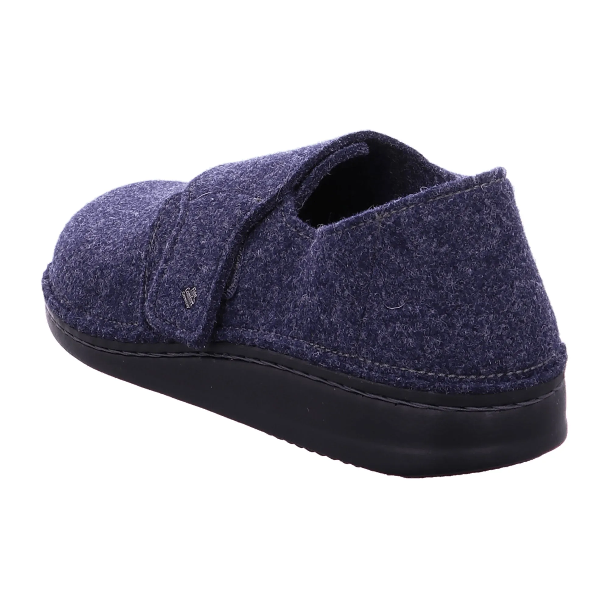 Finn Comfort Filzmoos Men's Comfort Slippers - Dark Blue Wool Felt, Closed Toe House Shoes with Removable Insole