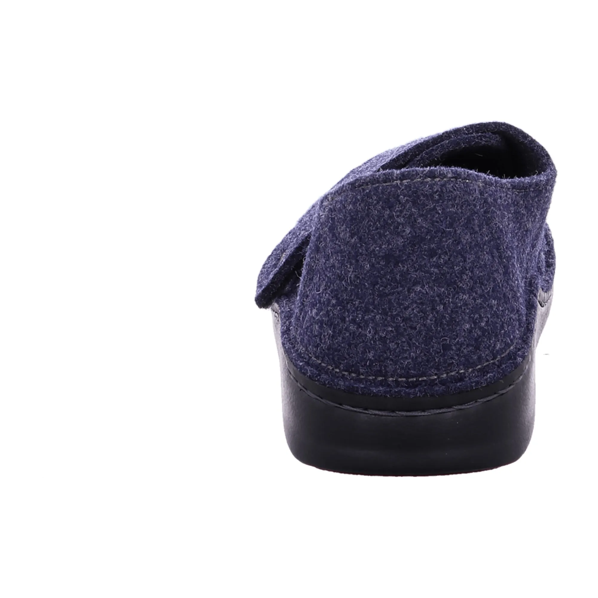 Finn Comfort Filzmoos Men's Comfort Slippers - Dark Blue Wool Felt, Closed Toe House Shoes with Removable Insole