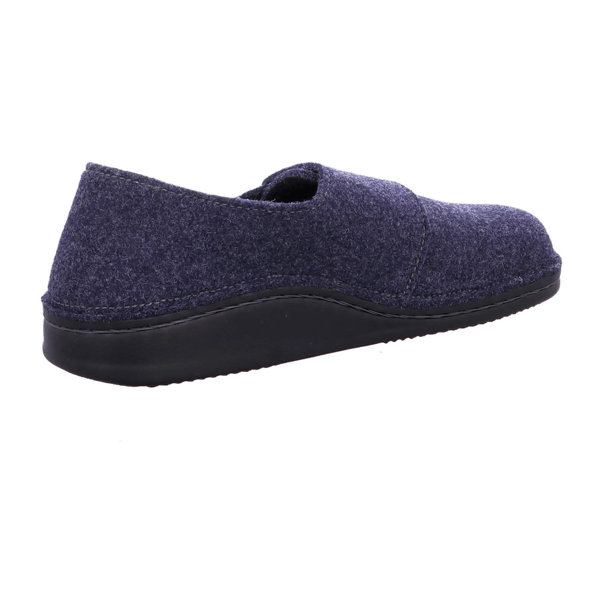 Finn Comfort Filzmoos Men's Comfort Slippers - Dark Blue Wool Felt, Closed Toe House Shoes with Removable Insole