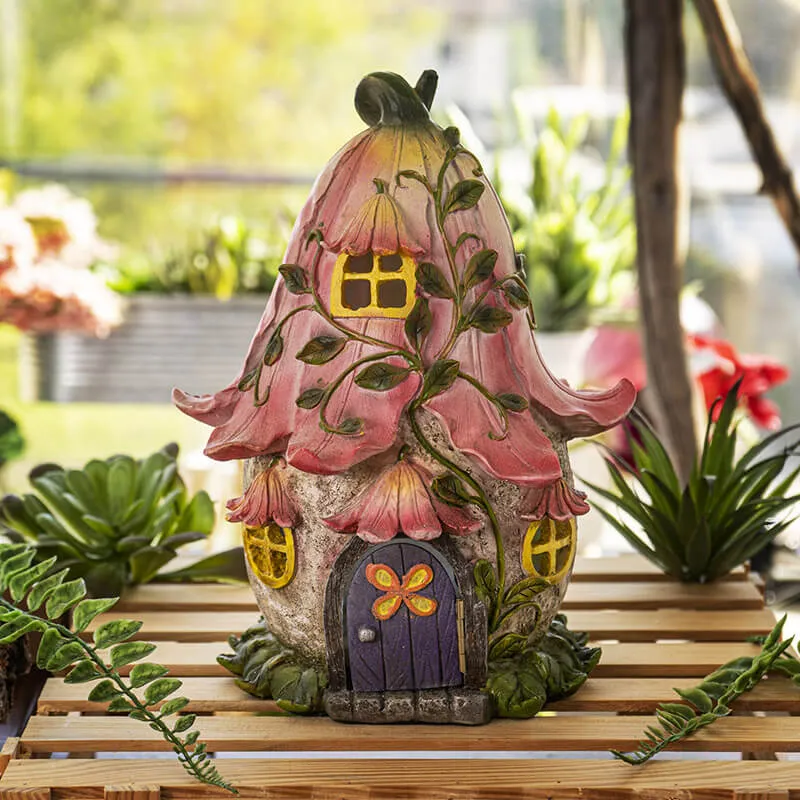 Flower Fairy Cottage with LED Figurine