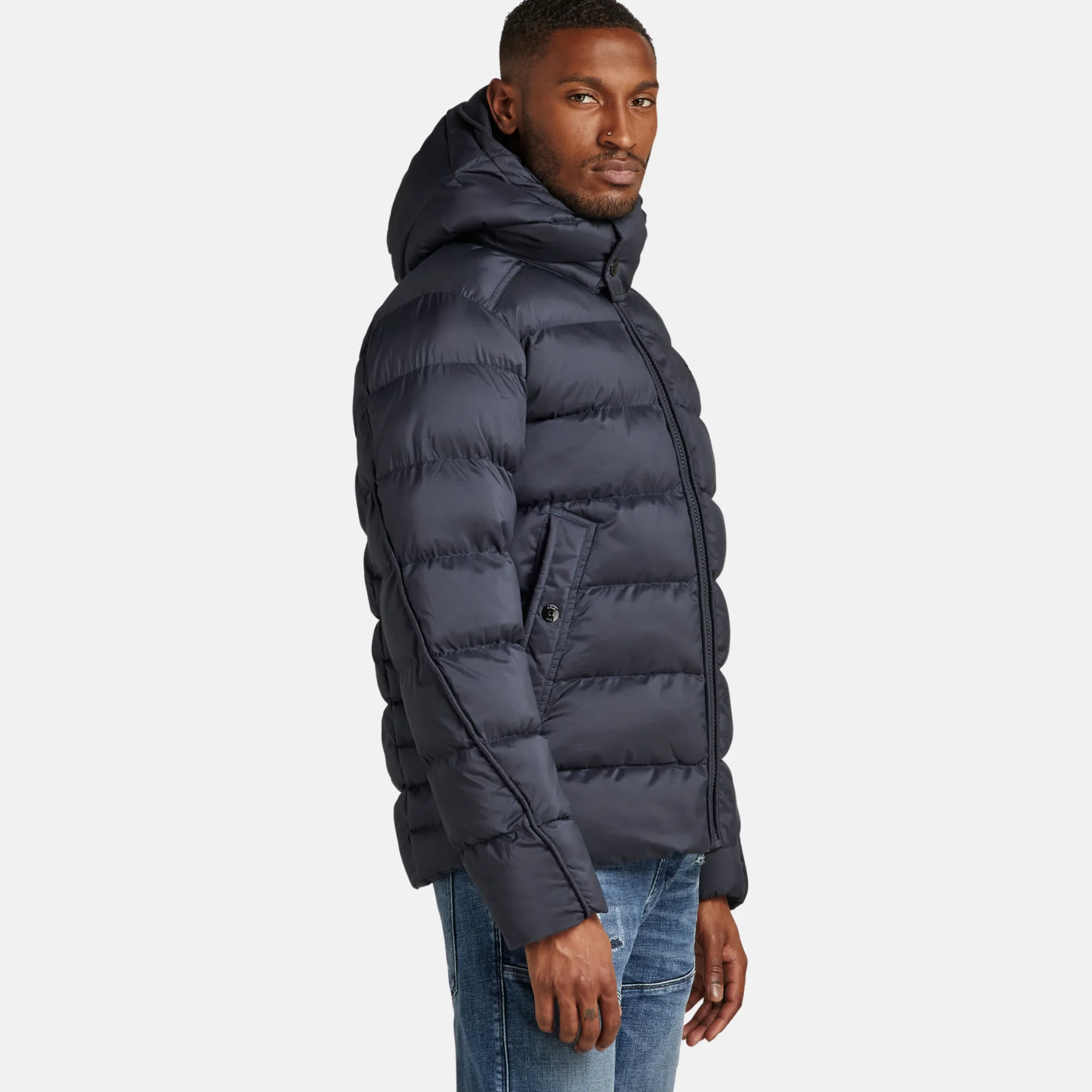 G-Star Raw G-Whistler Puffer Hooded Navy Jacket