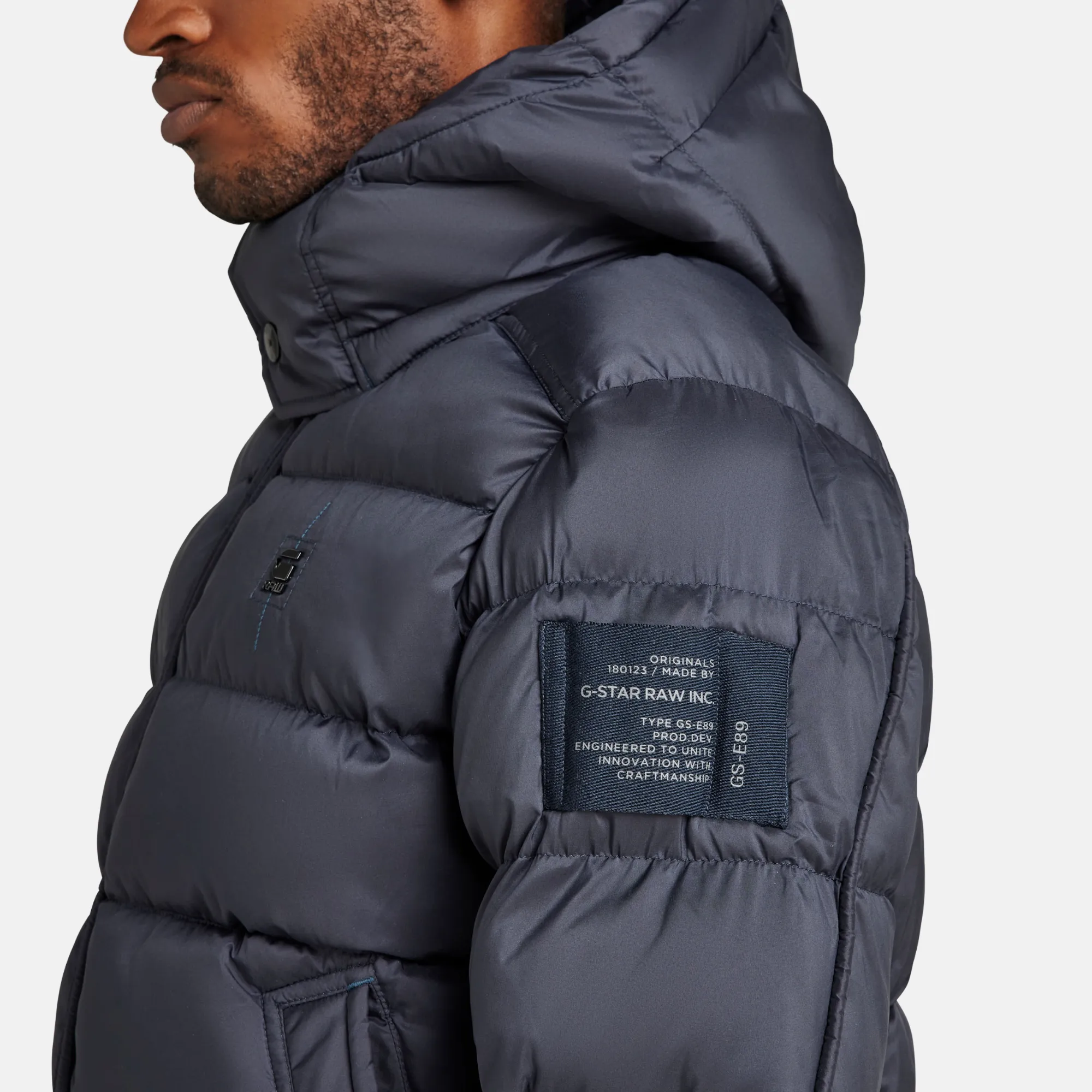 G-Star Raw G-Whistler Puffer Hooded Navy Jacket