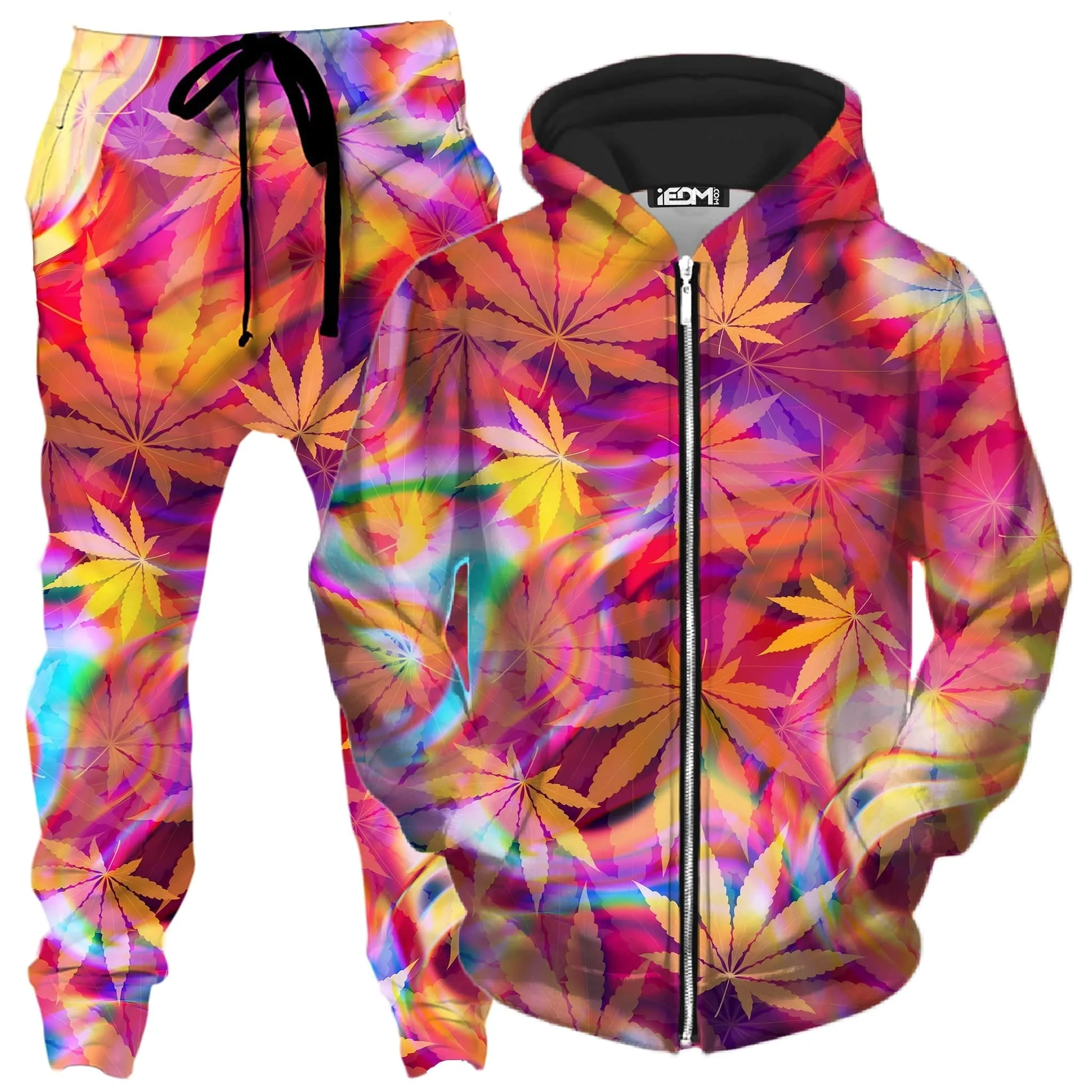 Ganja Dreamin Zip-Up Hoodie and Joggers Combo