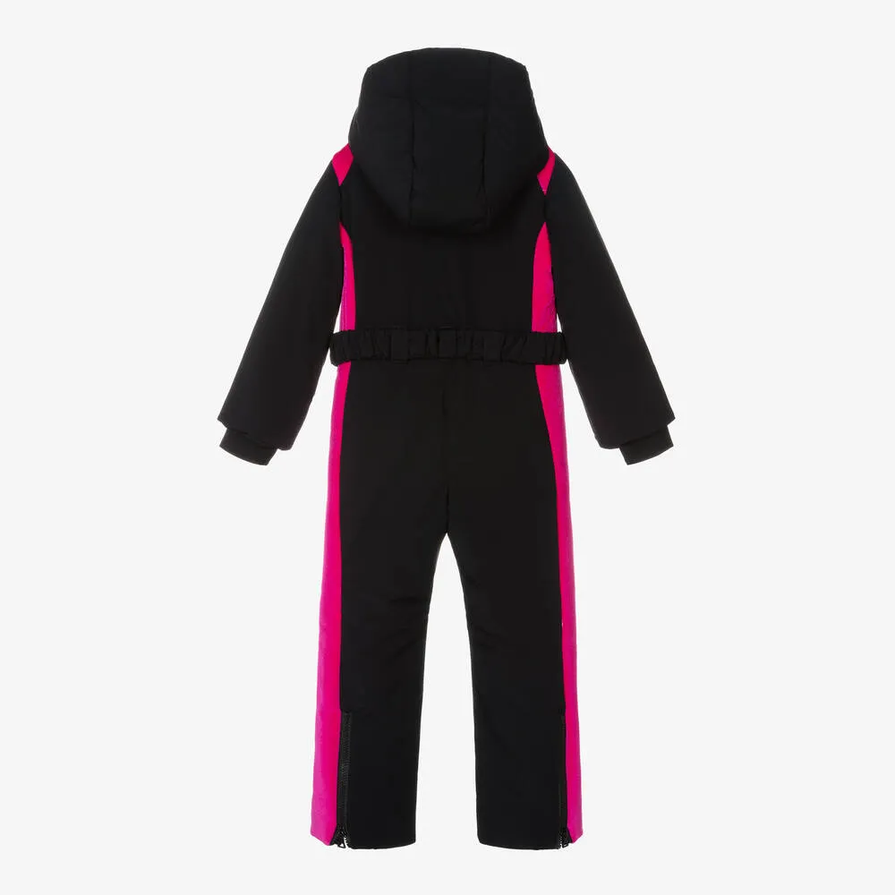 Girls Black & Pink Snowsuit