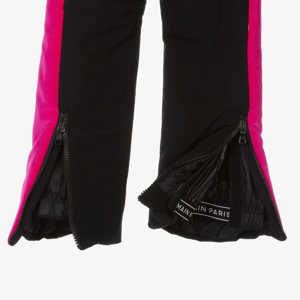 Girls Black & Pink Snowsuit