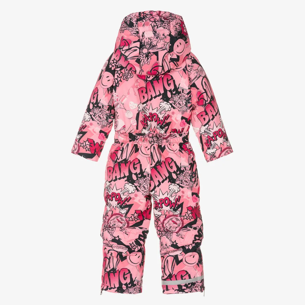 Girls Pink & Black Snowsuit