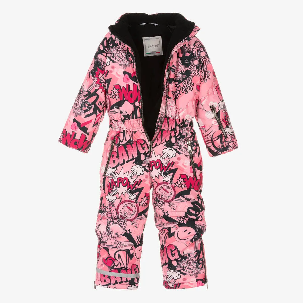 Girls Pink & Black Snowsuit