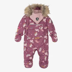 Girls Purple & Pink Cat Snowsuit Set