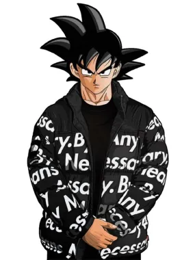 Goku Drip Black Puffer Jacket | The Puffer jacket