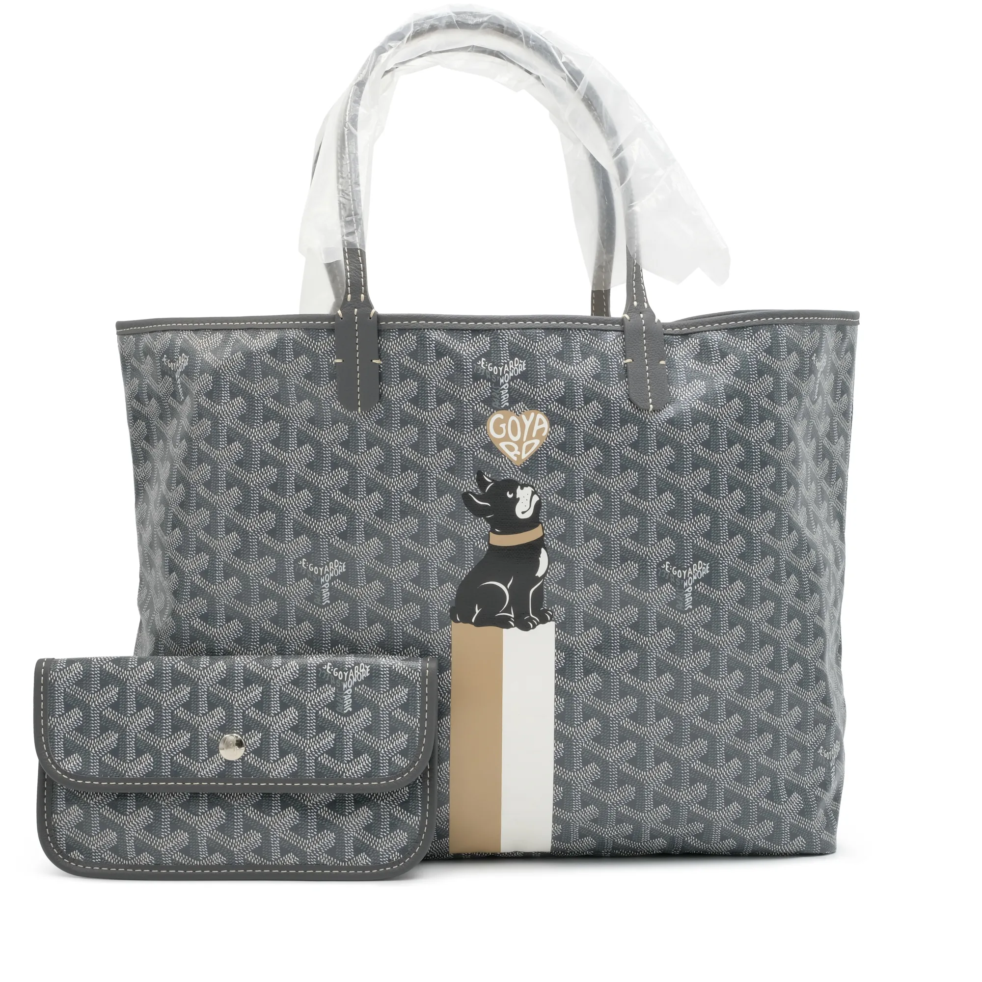 Goyard Grey Goyardine Canvas and Chevroches Calfskin Saint Louis PM Tote