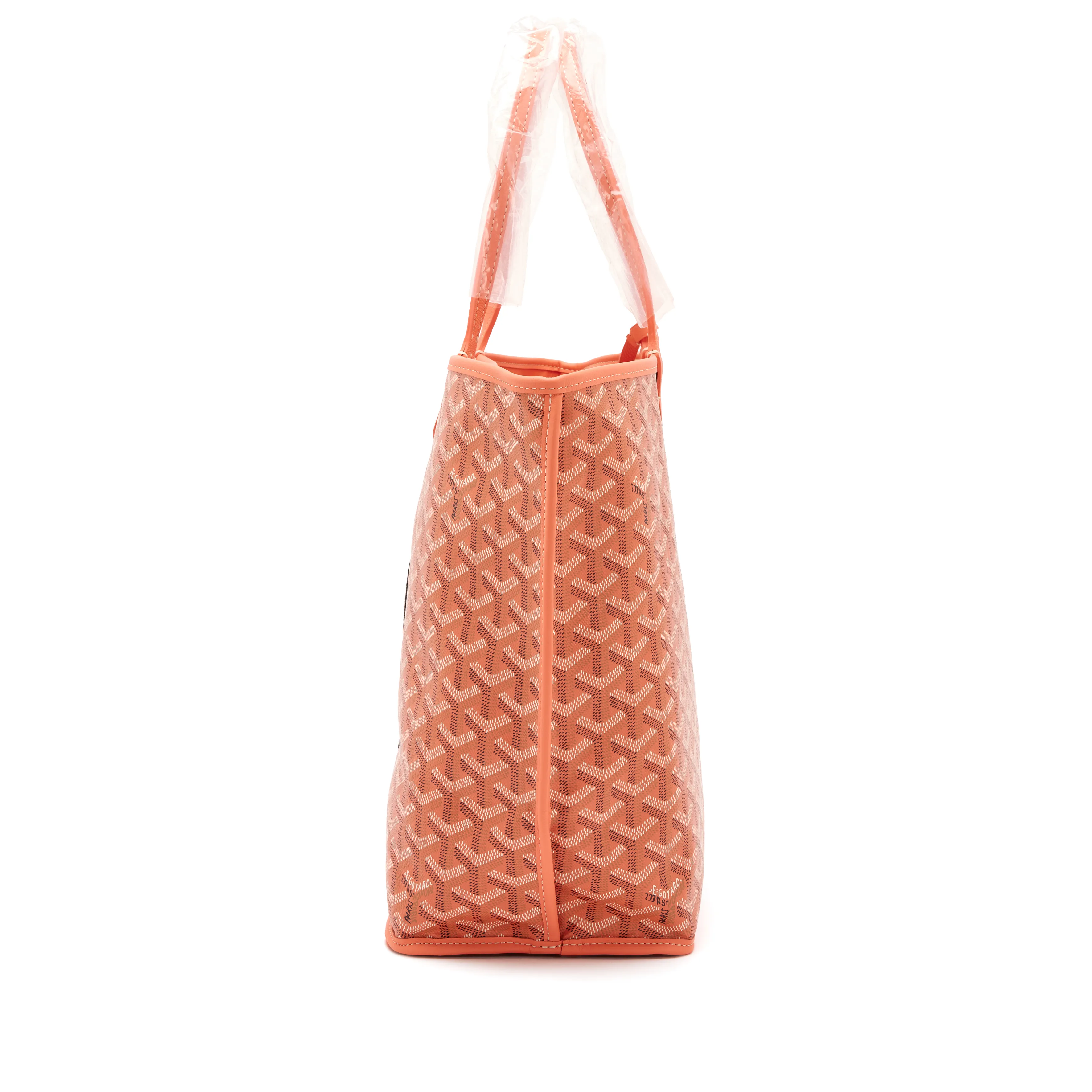 Goyard Limited Edition Coral Pink Goyardine Canvas and Chevroches Calfskin Reversible Seahorse Embroidery Anjou PM Tote, 2024