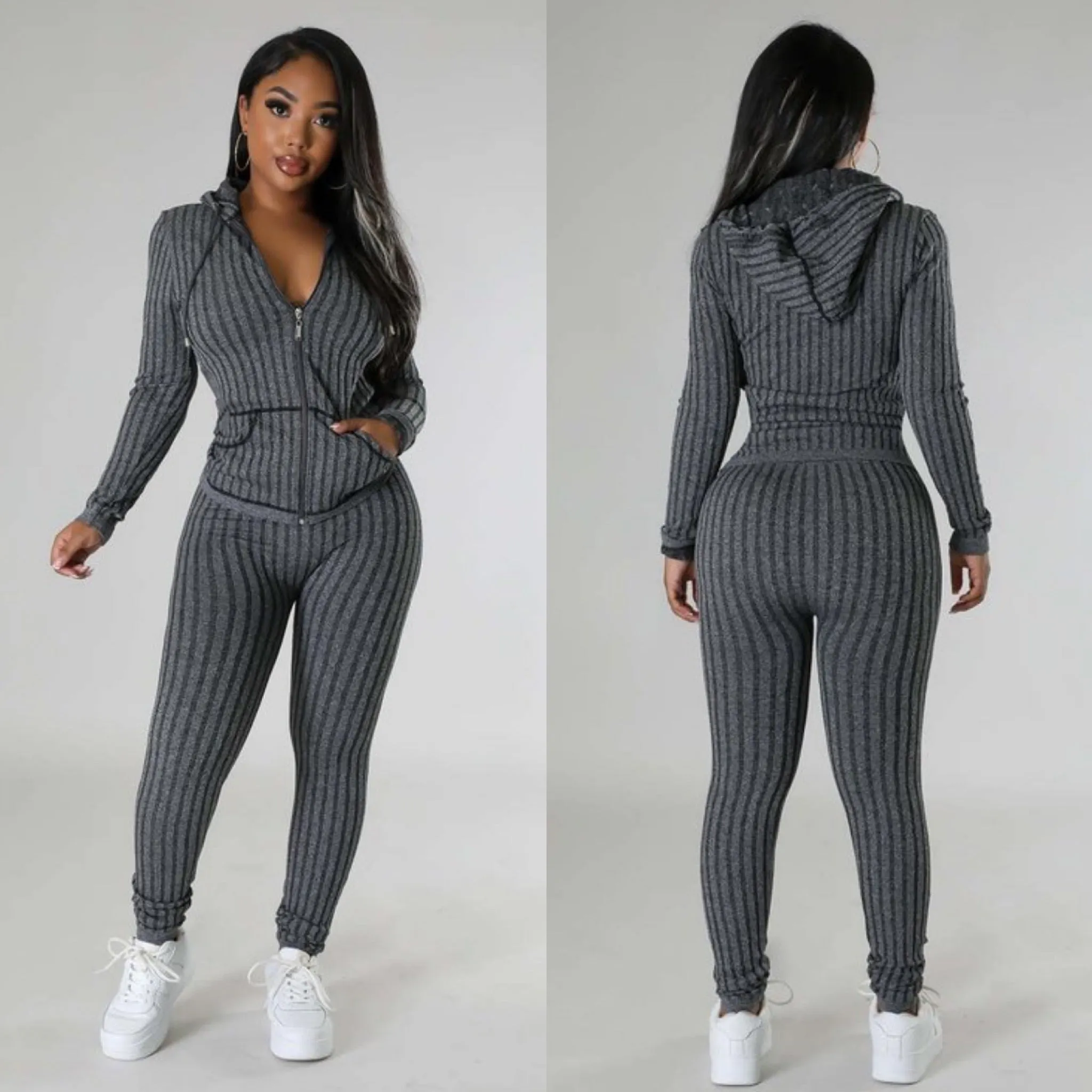 Gray on Gray Hoodie + Legging Set