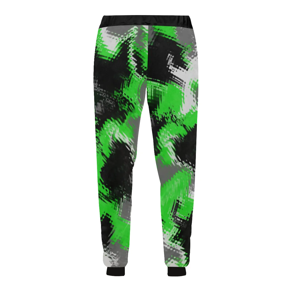 Green Rave Abstract Men's Big & Tall All Over Print Jogger Sweatpants