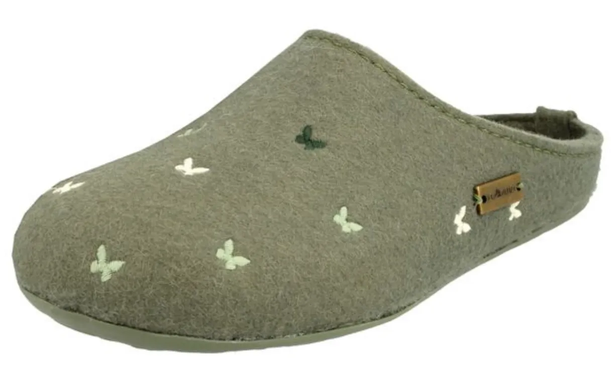 Haflinger Everest Farfalline Felt Clogs Mules Slippers House Shoes Butterfly Indoor