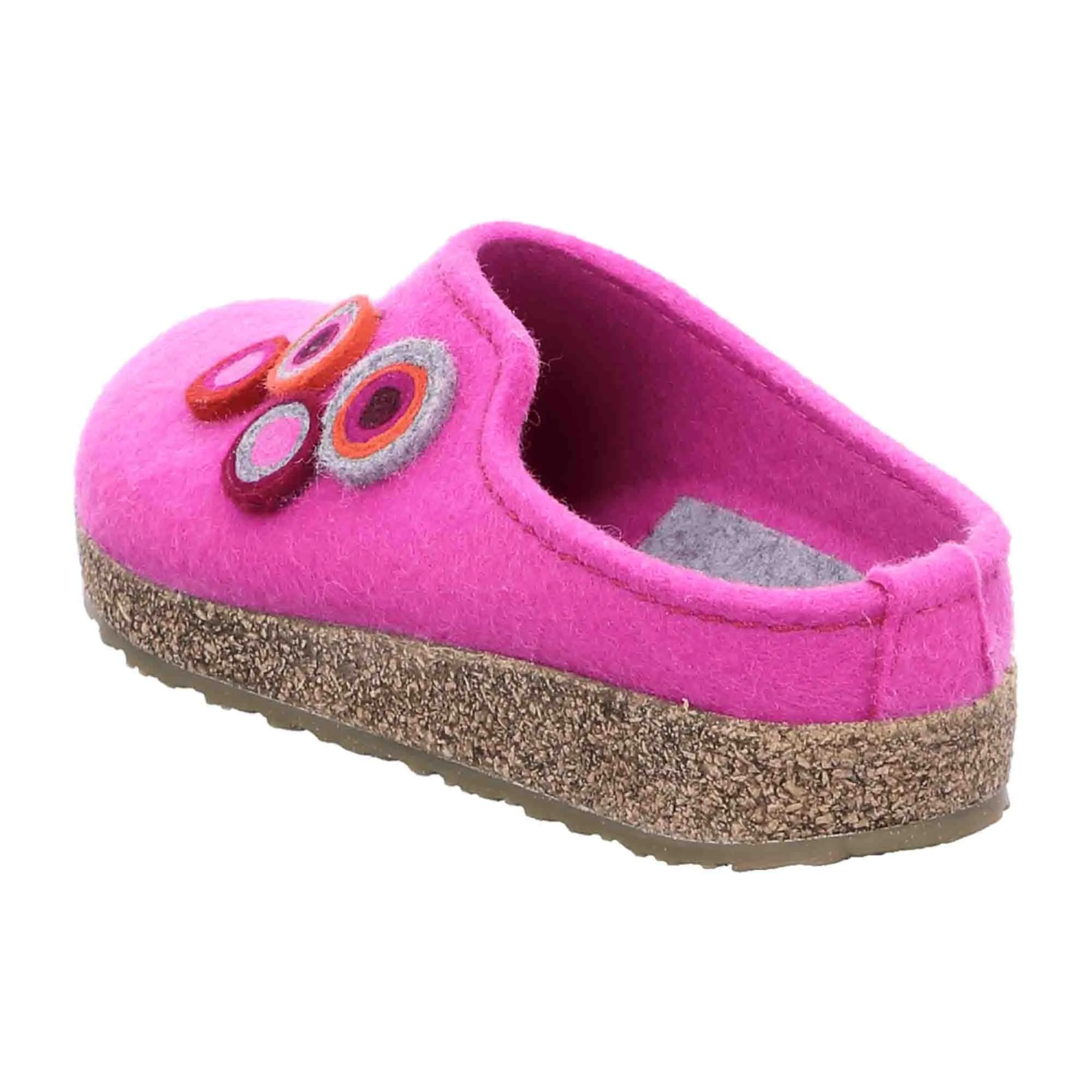 Haflinger Grizzly Kanon Women's Wool Slippers in Pink | Comfortable House Shoes - 731023-107