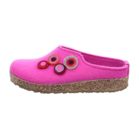 Haflinger Grizzly Kanon Women's Wool Slippers in Pink | Comfortable House Shoes - 731023-107