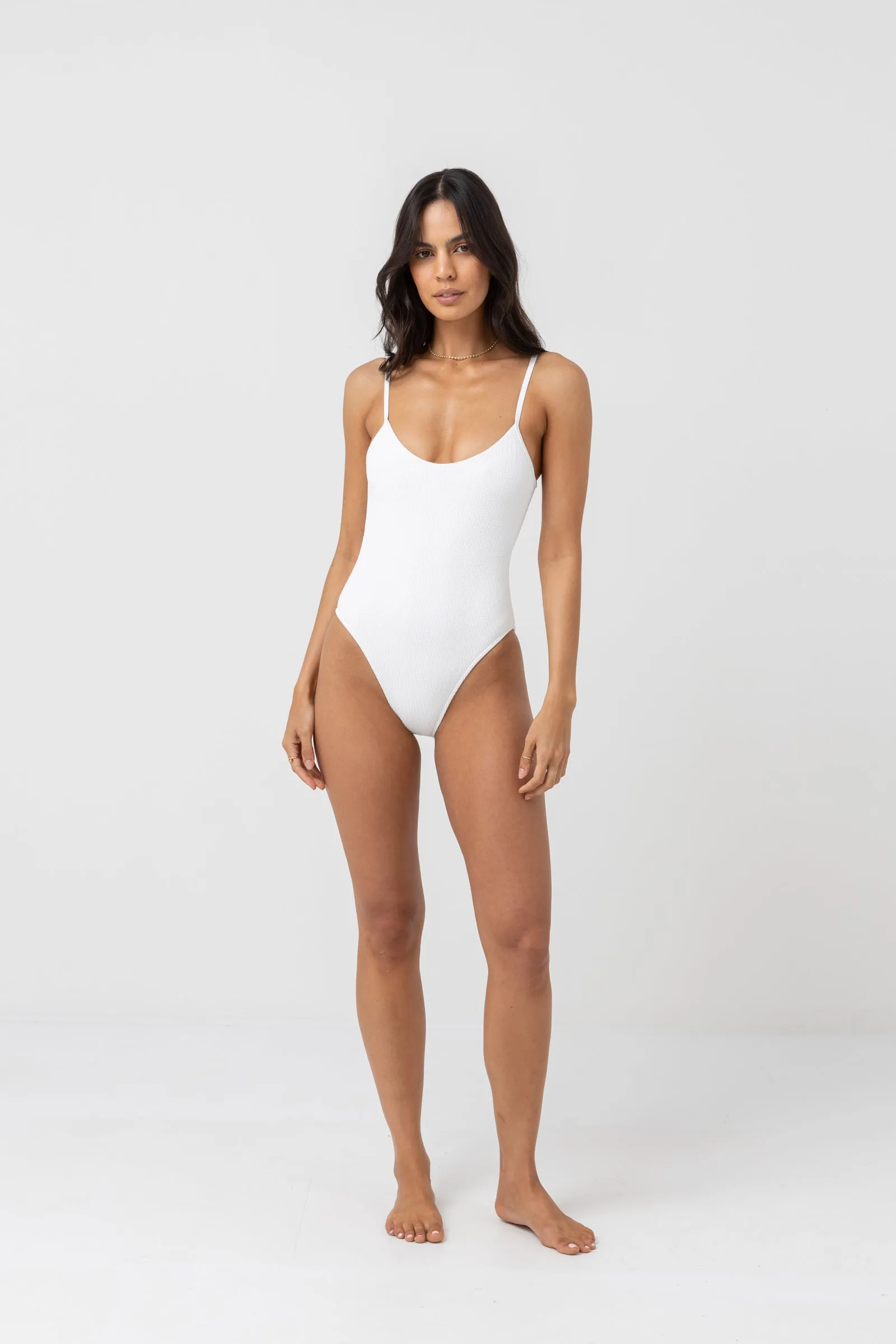 Isla Rib Eco Minimal One Piece White