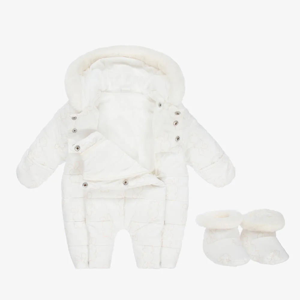 Ivory Bunny Baby Snowsuit