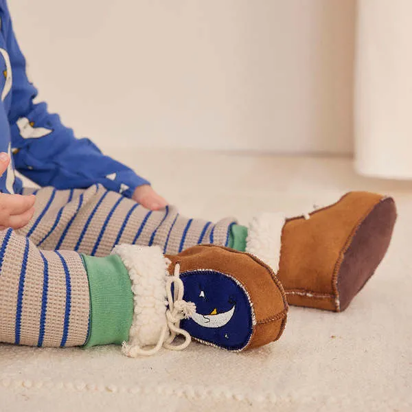 Kids Bobo Choses Baby Beneath The Moon Booties - Brown