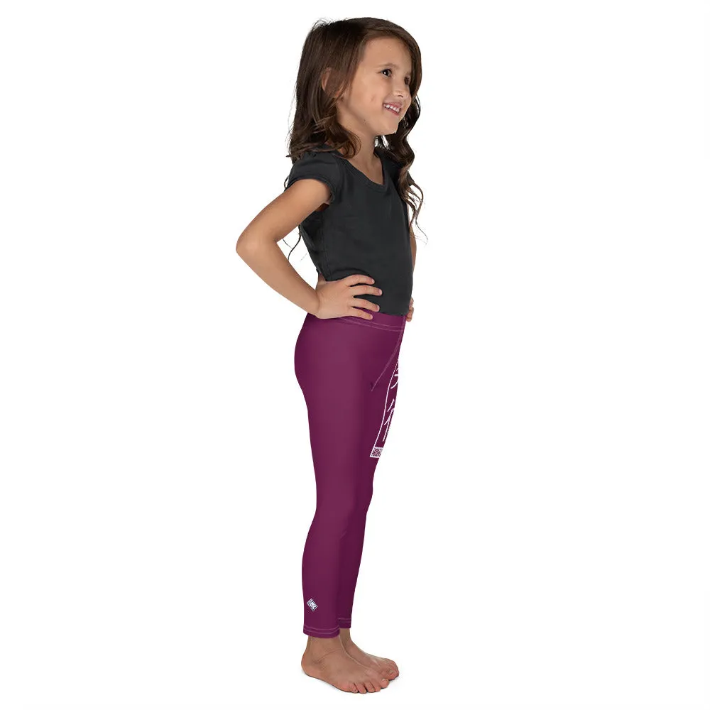 Kids' Girls Yoga Pants Workout Leggings Jiu-Jitsu 013 - Tyrian Purple