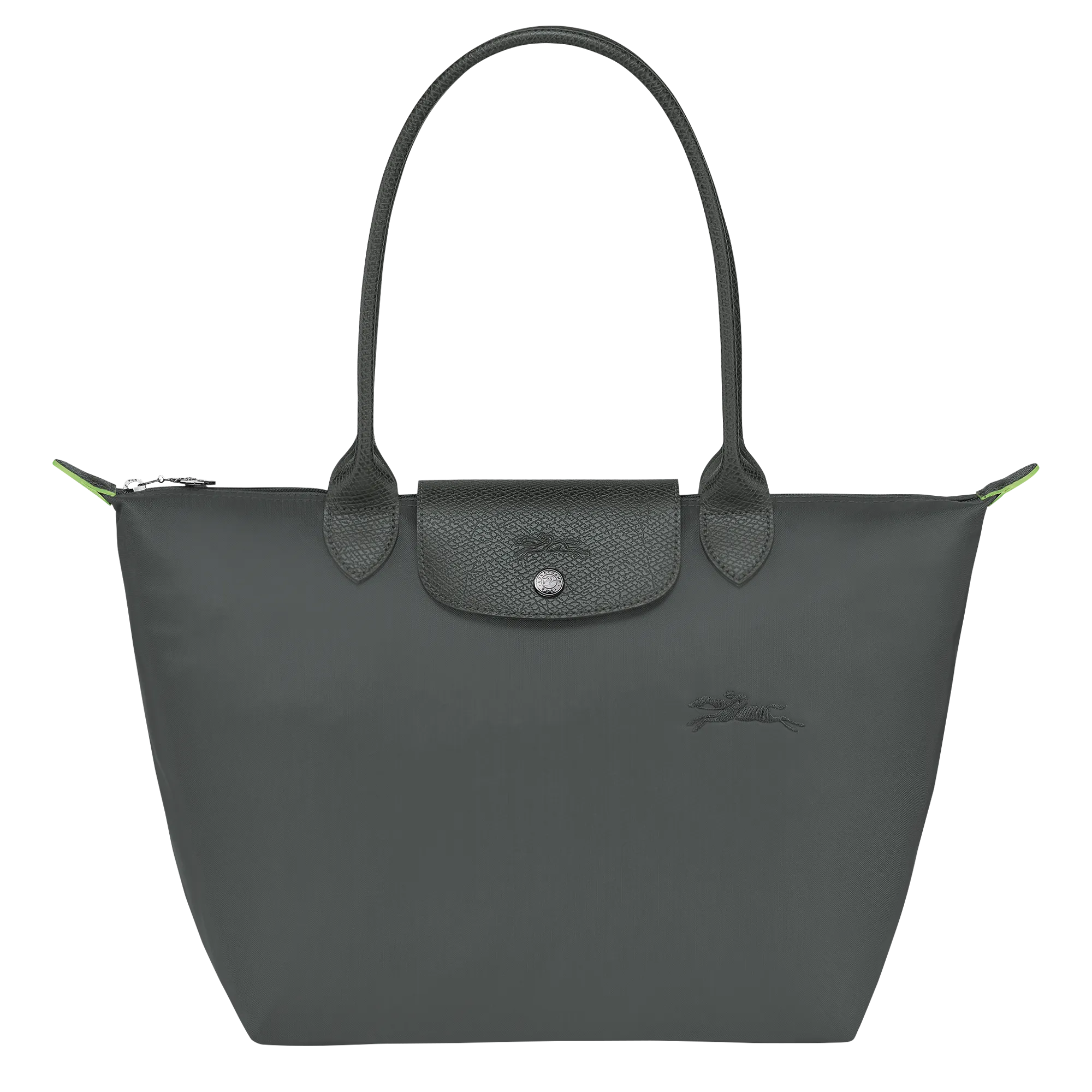 Le Pliage Green M Tote bag Graphite - Recycled canvas