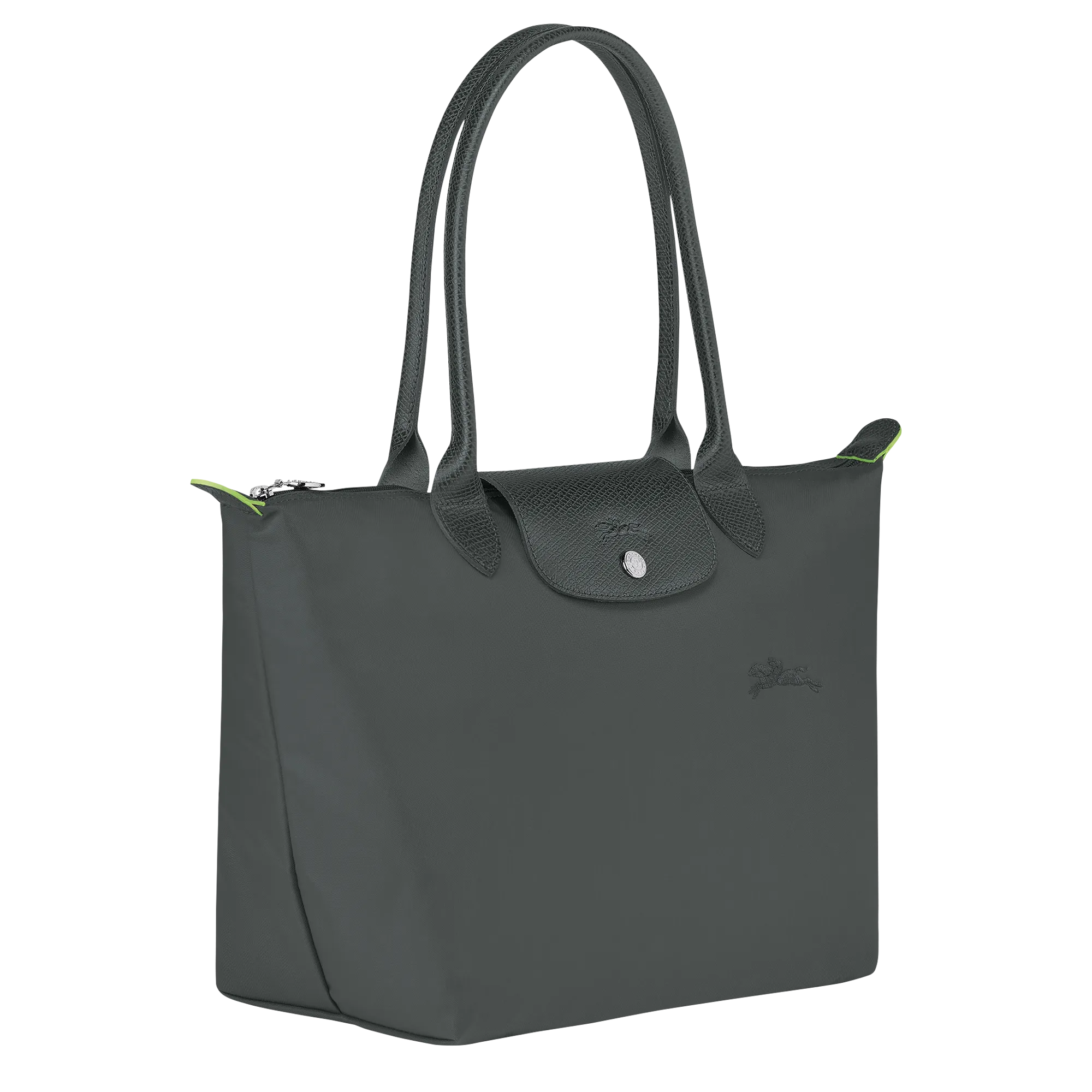 Le Pliage Green M Tote bag Graphite - Recycled canvas