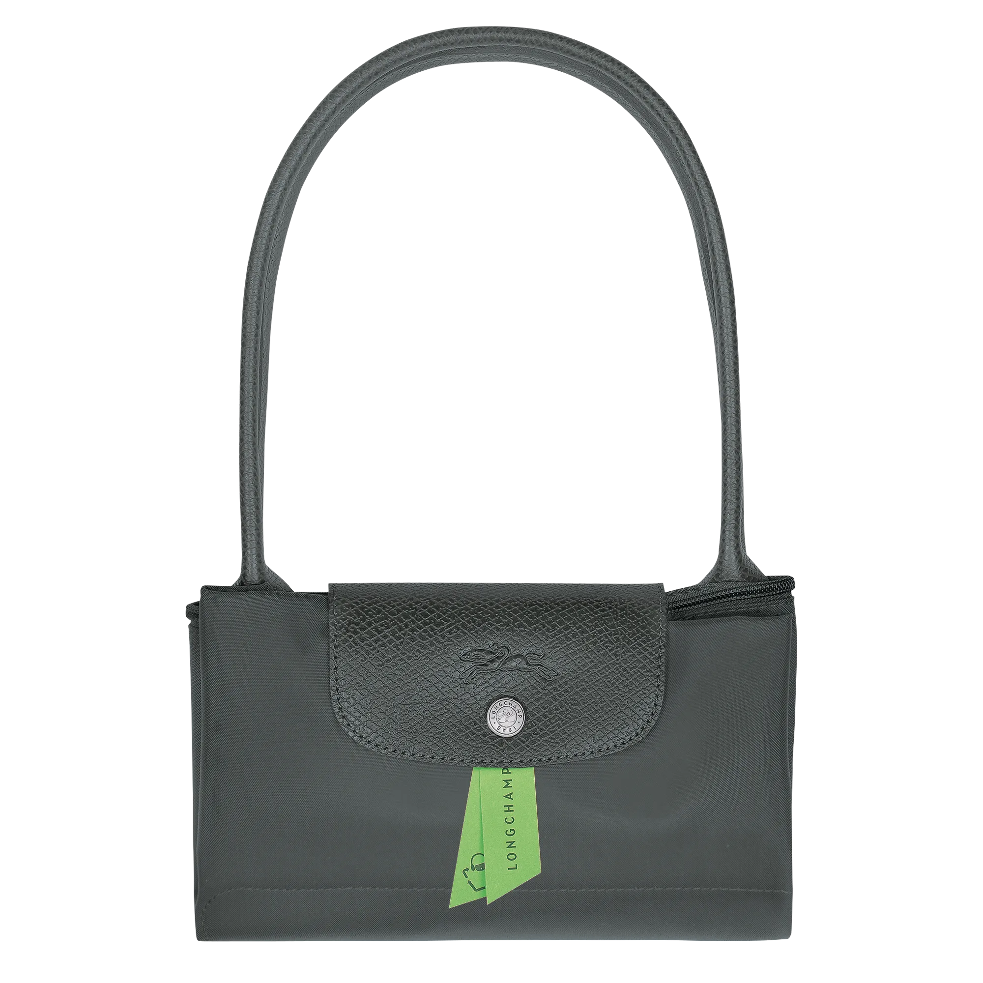 Le Pliage Green M Tote bag Graphite - Recycled canvas