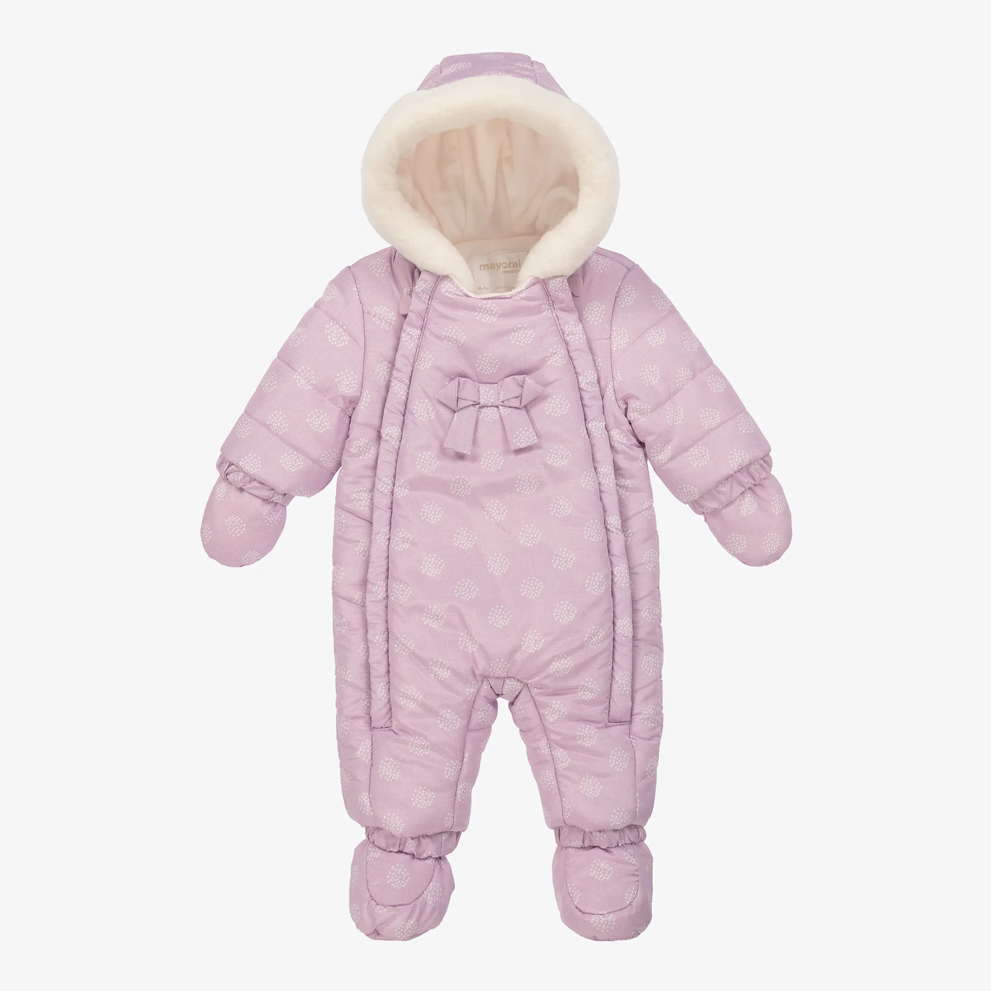 Lilac Purple Padded Baby Snowsuit