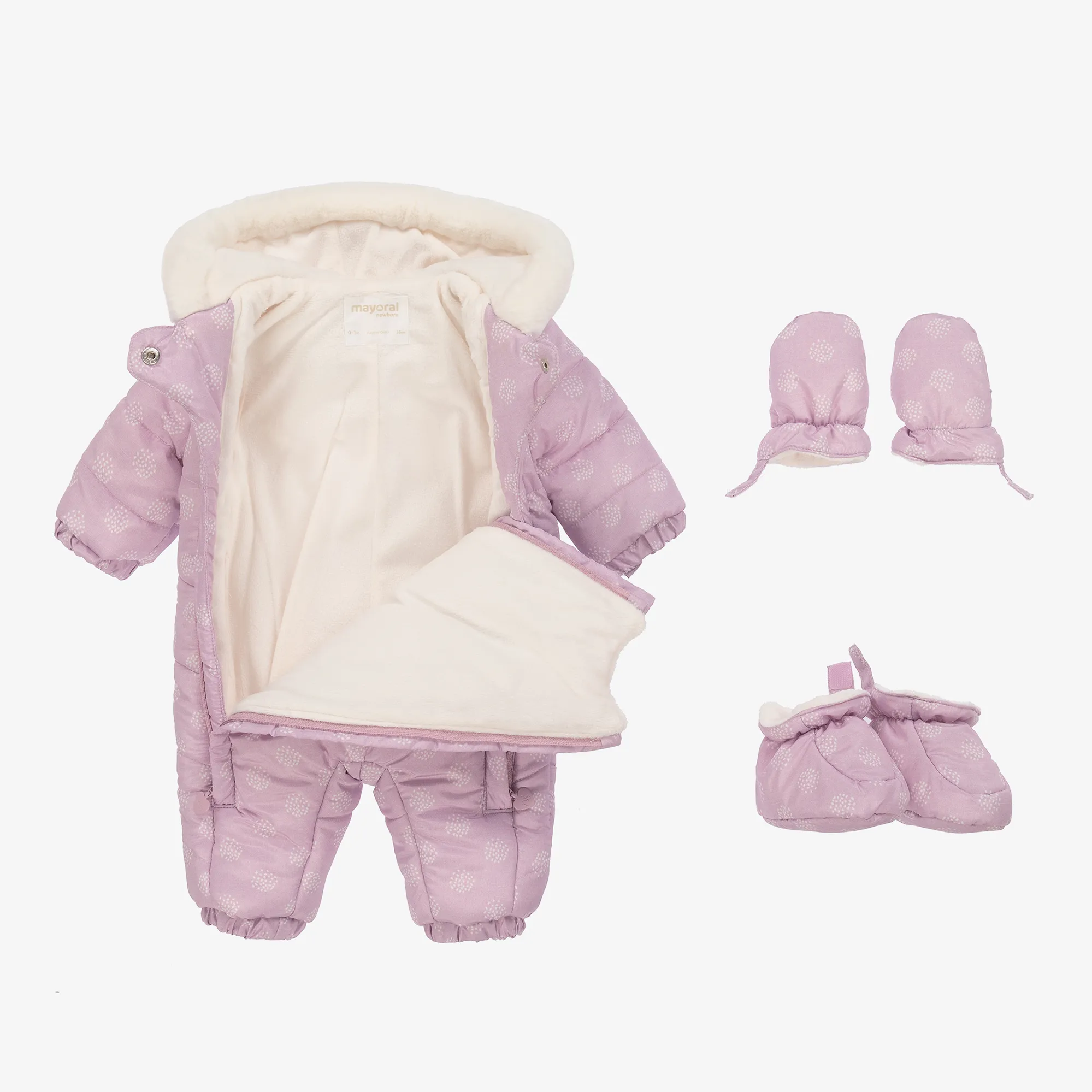 Lilac Purple Padded Baby Snowsuit