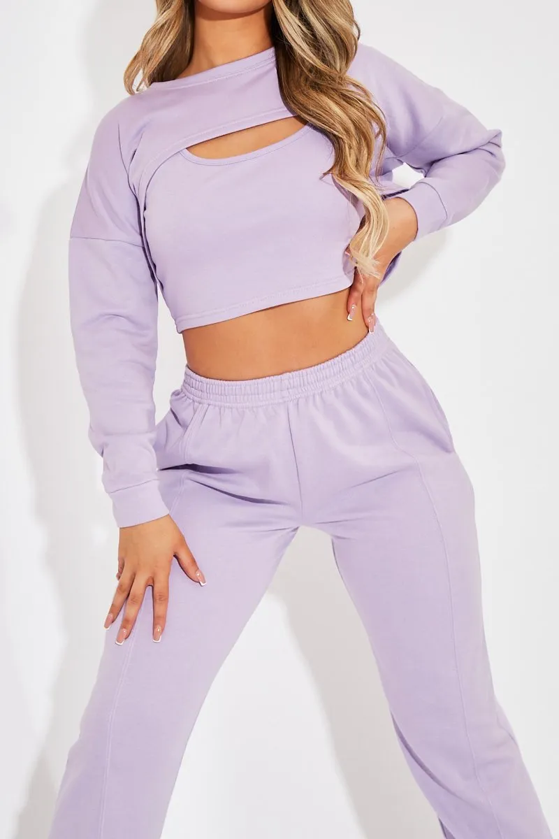 Lilac Top + Joggers 3 Piece Co-ord - Julie