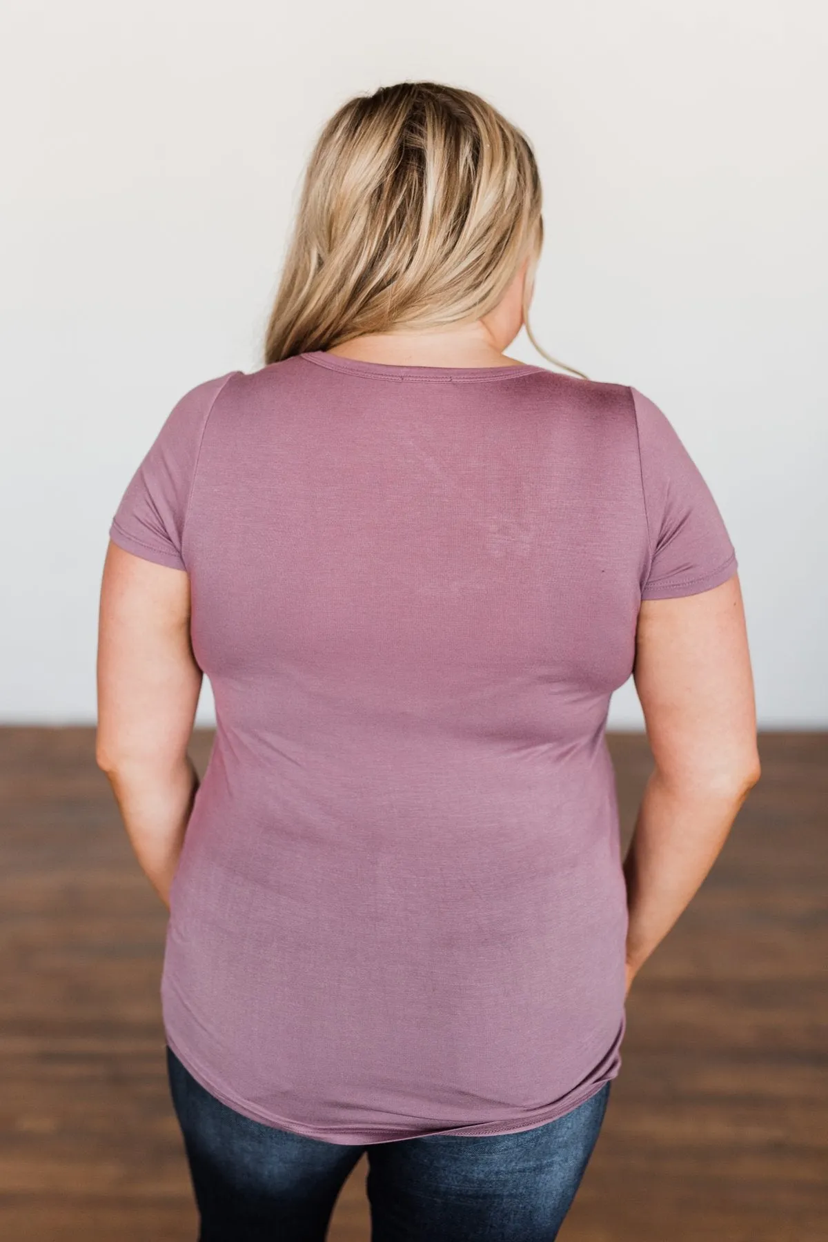 Meet Me Here Short Sleeve Top- Dark Mauve