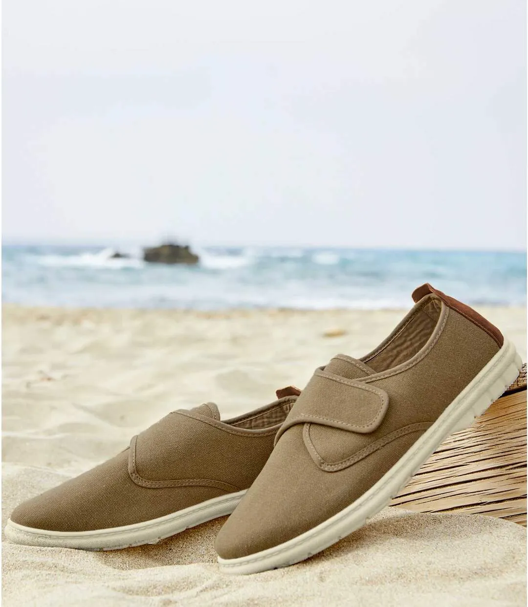 Men's Brown Canvas Moccasins