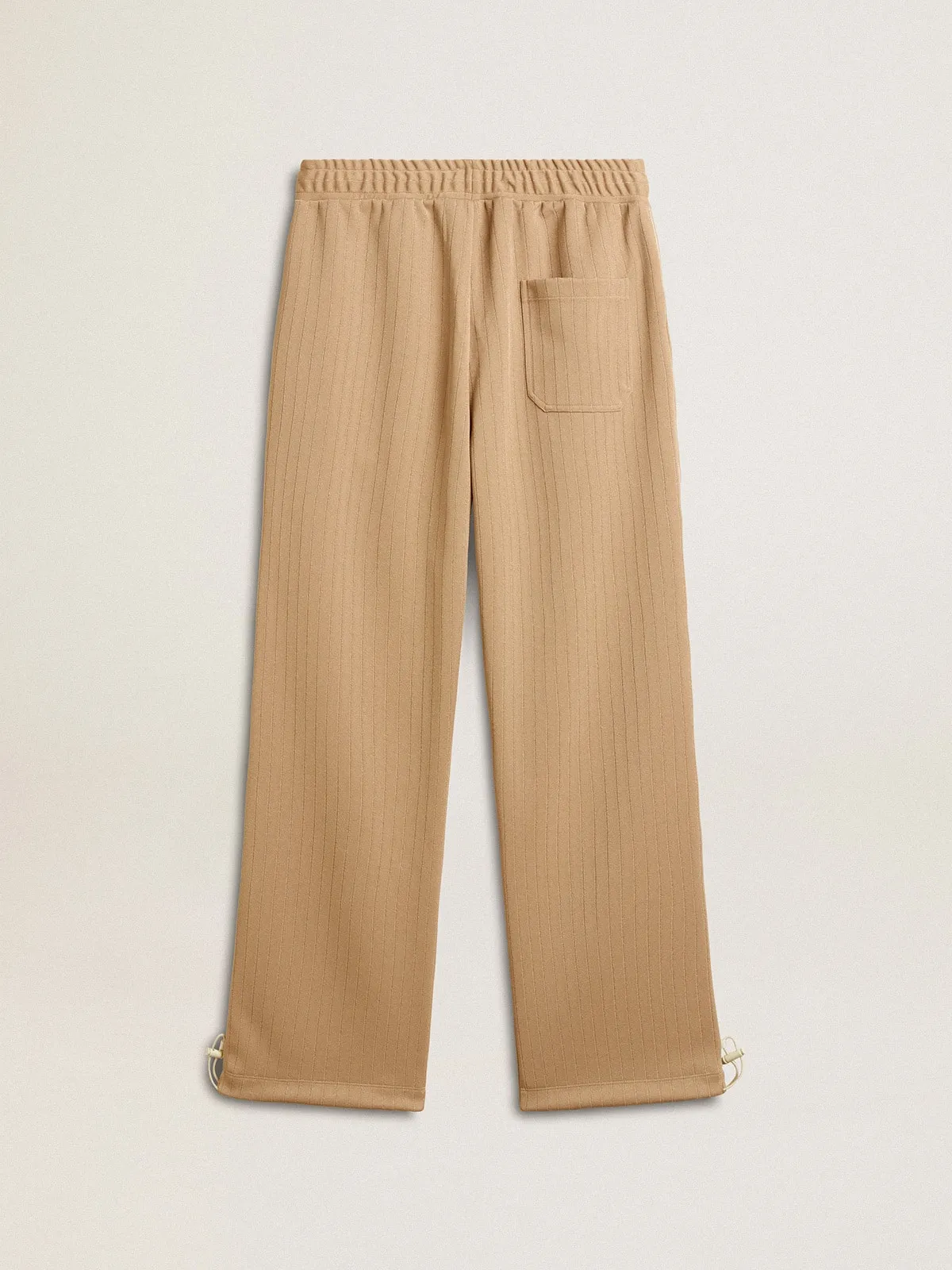 Men’s light beige joggers with white logo