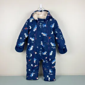 Mini Boden Space Robot Print Snowsuit Beacon Blue 18-24 Months