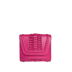 Mini Giovanna fuchsia braided clutch