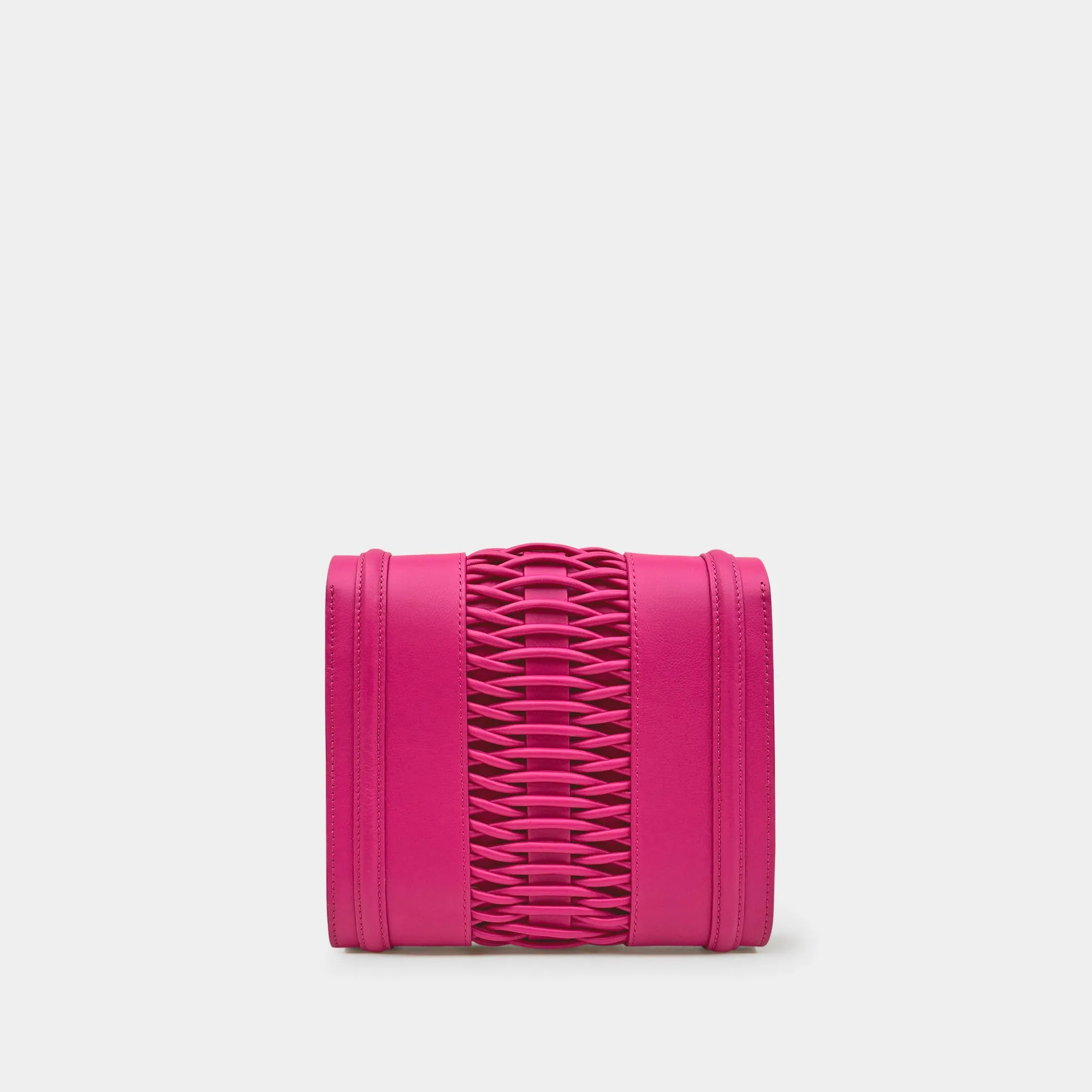 Mini Giovanna fuchsia braided clutch