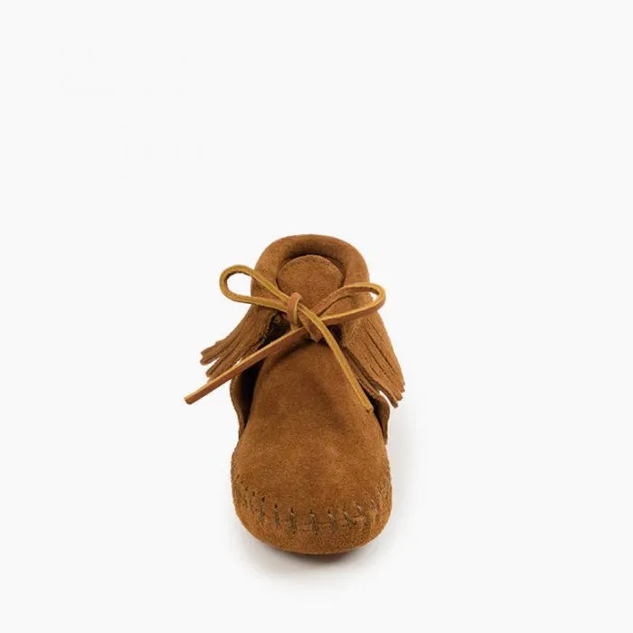 Minnetonka Kids' Classic Fringe Soft Sole Suede Leather Moccasins