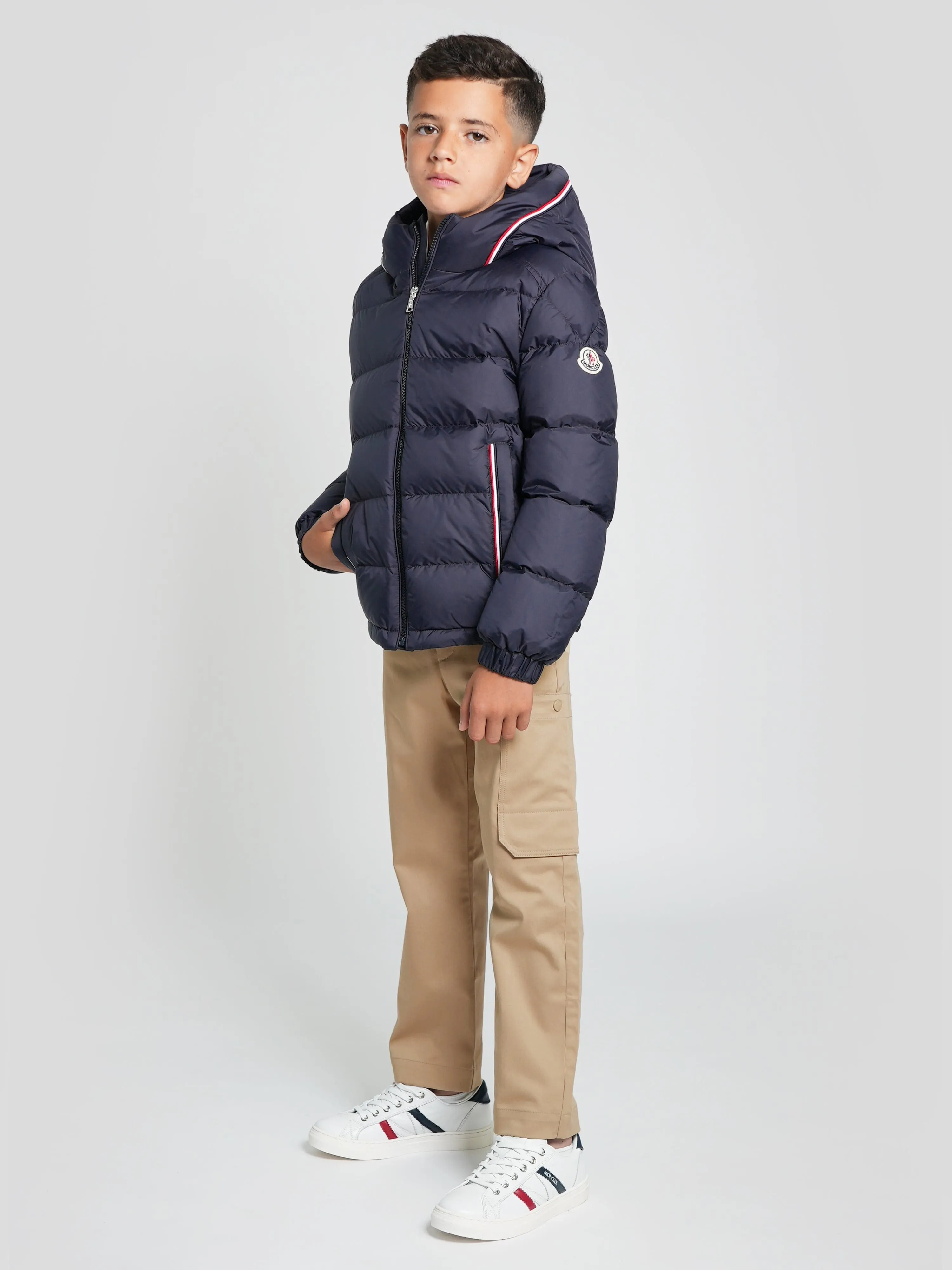 Moncler Enfant Boys Down Padded Merary Jacket in Navy