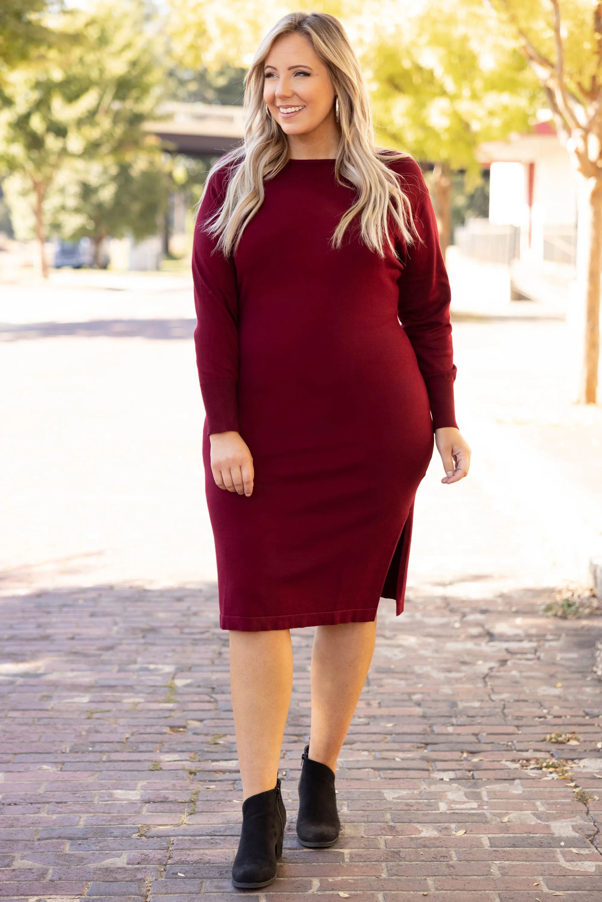 Mountain Retreat Dress, Burgundy