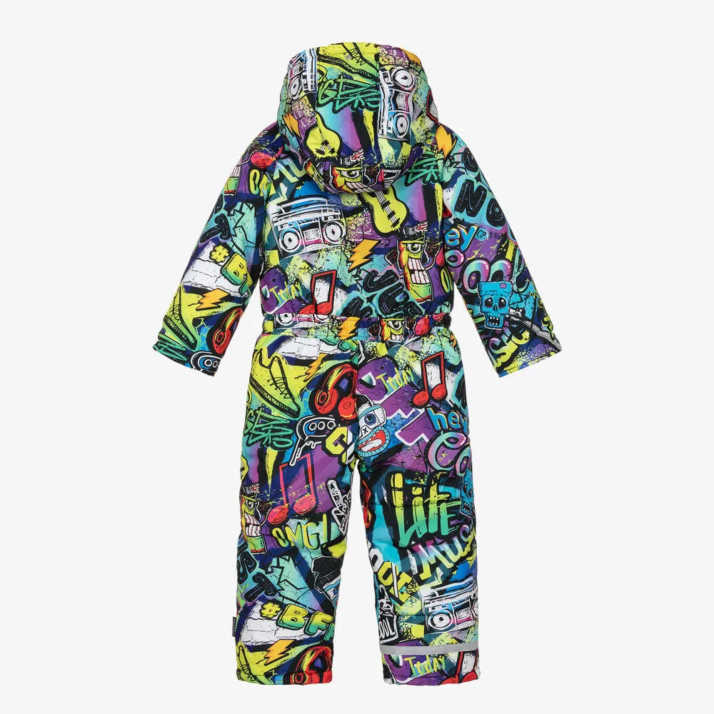 Multicolour Print Snowsuit