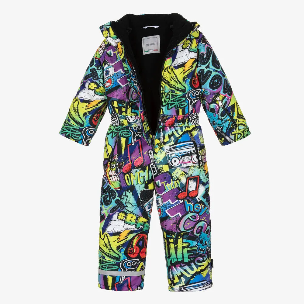 Multicolour Print Snowsuit