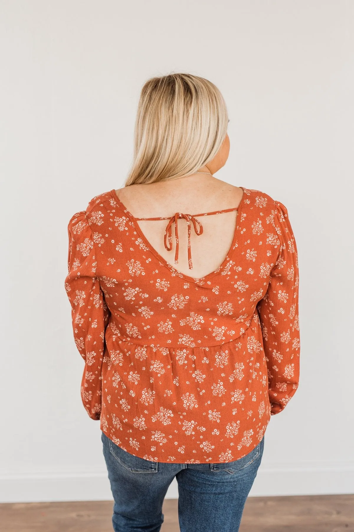 My Favorite Things Floral Blouse- Rust