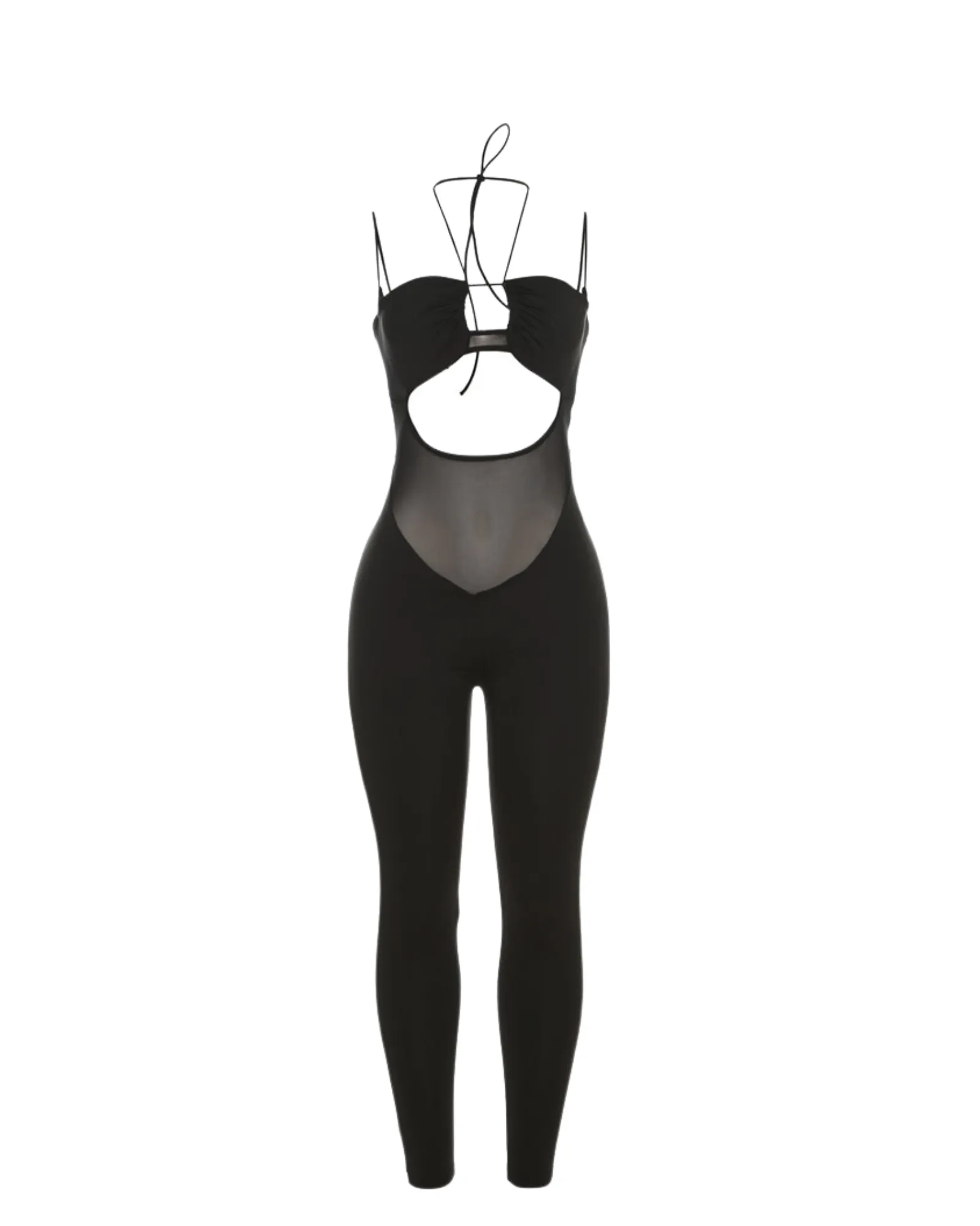 Noir Mesh Detail Jumpsuit